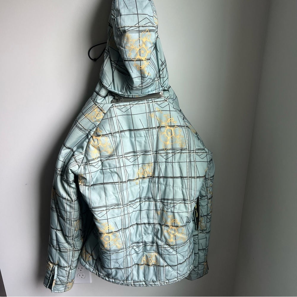 Women's e408 Ski & Snow Jacket in Blue with Yellow Flowers - Size M - Picture 5 of 16